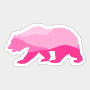 pink mountain bear Sticker